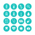 Healthcare and medical icons set. Vector illustration icons health, cross, dna, tablet. Collection modern icons infographic and Royalty Free Stock Photo