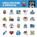 Healthcare and medical pixel perfect icons Royalty Free Stock Photo