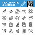 Healthcare and medical pixel perfect icons Royalty Free Stock Photo