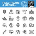 Healthcare and medical pixel perfect icons