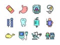 Healthcare and Medical vector filed colored line icons style 1 vol 5
