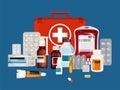 Healthcare Medications Flat Background