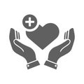 Healthcare, palliative care icon. Gray vector graphics