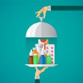 Healthcare & pharmacy services concept in flat style Royalty Free Stock Photo
