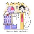 Healthcare Quality Improvement concept. Flat vector illustration.