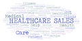 Healthcare Sales word cloud.