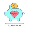 Healthcare savings RGB color icon