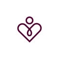 Healthcare simple heart shape logo design illustration