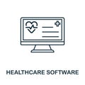 Healthcare Software icon. Line style element from digital healthcare collection. Thin Healthcare Software icon for