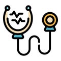 Healthcare stethoscope icon color outline vector Royalty Free Stock Photo