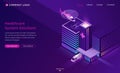 Healthcare system solutions isometric landing page