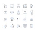 Healthcare technology line icons collection. Telemedicine, Wearables, Robotics, Artificial intelligence, Big data