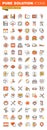 Healthcare thin line flat design web icons collection