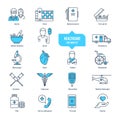 Healthcare thin line icons, pictogram and symbol set. Ambulance, pharmacology.