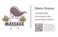 Massage center, care back muscles, business card