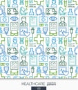 Healthcare wallpaper. Medical seamless pattern.