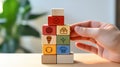 Healthcare. Wooden Blocks - Doctors Hand, Medical Services Search, Health Insurance