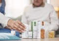 Healthcare workers are angels on earth. an unrecognizable nurse helping a patient with their medication during a checkup Royalty Free Stock Photo