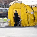 Healthcare Workers at COVID-19 testing site, Berks County, Pennsylvania