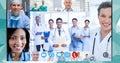 Healthcare workers during a video call during coronavirus covid19 epidemic Royalty Free Stock Photo