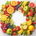 Healthful mix Fresh and diverse array of fruits and berries