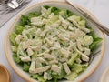 Healthly plate of homemade caesar salad