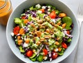 Healthly plate of homemade garden salad
