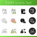 Healthy activity icons set