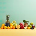 healthy arrangement of fresh, ripe fruits in a bowl, expertly captured with studio lighting.