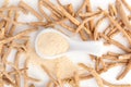 Healthy ashwagandha powder from above. Royalty Free Stock Photo