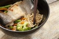 Healthy Asian vermicelli noodles with fish