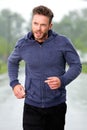 Healthy attractive older male runner outside