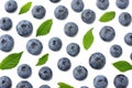 healthy background. blueberries with leaves isolated on white background. top view Royalty Free Stock Photo