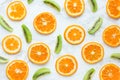 Healthy background orange and kiwi fruit slices Royalty Free Stock Photo