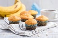 Healthy banana muffins with oat flakes