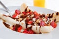 Healthy banana split Royalty Free Stock Photo