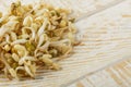 Healthy Bean Sprouts isolated on white wooden backgrond copy space Royalty Free Stock Photo