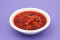 Healthy borsh beet soup in white bowl Royalty Free Stock Photo