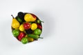 Healthy bowl with fruits and vegetables on table home closeup happy enegry life breakfast