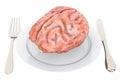 Healthy Brain Food concept, 3D rendering Royalty Free Stock Photo