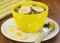 Healthy bran cereal and banana