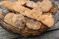 Healthy bread basket with whole-grain bread Royalty Free Stock Photo