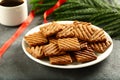 Healthy breakefast -vegan low carb diet choco cookies Royalty Free Stock Photo