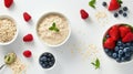 Healthy Breakfast Assortment with Oatmeal, Berries
