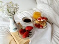 Healthy breakfast in bed Royalty Free Stock Photo