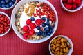 Healthy Breakfast Bowl of Muesli With Fresh Fruit and Nuts Royalty Free Stock Photo