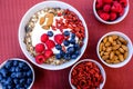 Healthy Breakfast Bowl of Muesli With Fresh Fruit and Nuts Royalty Free Stock Photo