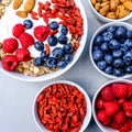 Healthy Breakfast Bowl of Muesli With Fresh Fruit and Nuts Royalty Free Stock Photo