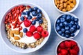 Healthy Breakfast Bowl of Muesli With Fresh Fruit and Nuts Royalty Free Stock Photo