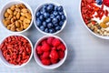 Healthy Breakfast Bowl of Muesli With Fresh Fruit and Nuts Royalty Free Stock Photo